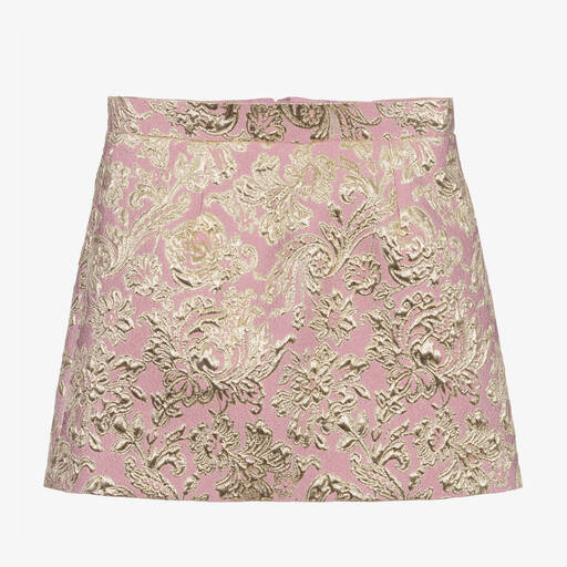Dolce & Gabbana-Юбка из розово-золотистой парчи | Childrensalon Outlet