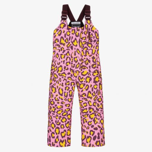 Dolce & Gabbana-Pink Leopard Print Salopettes | Childrensalon Outlet