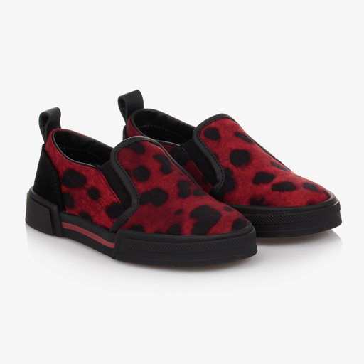 Dolce & Gabbana-Red & Black Slip-On Shoes | Childrensalon Outlet