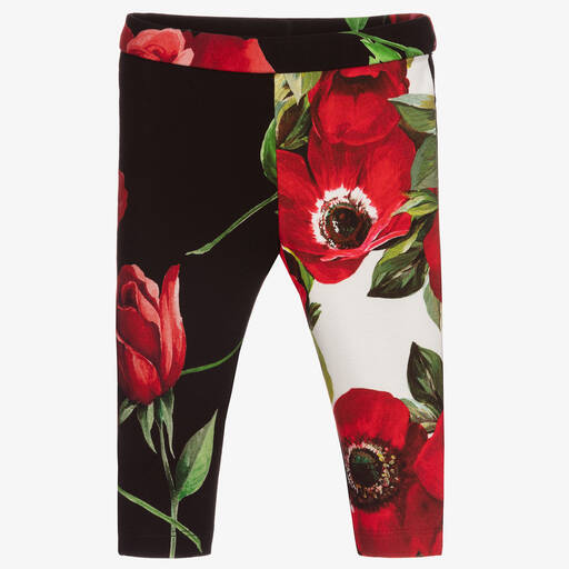 Dolce & Gabbana-Red Floral Baby Leggings | Childrensalon Outlet