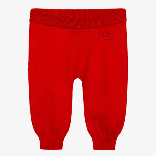 Dolce & Gabbana-Red Wool Baby Joggers | Childrensalon Outlet