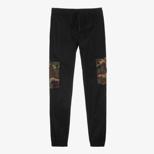 Dolce & Gabbana-Teen Black Camouflage Joggers | Childrensalon Outlet