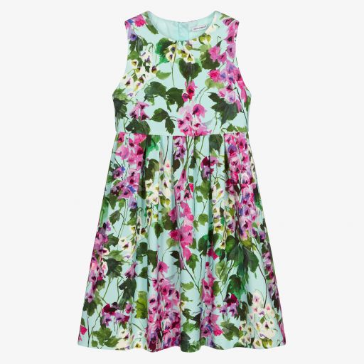 Dolce & Gabbana-Teen Blue Bellflower Dress | Childrensalon Outlet