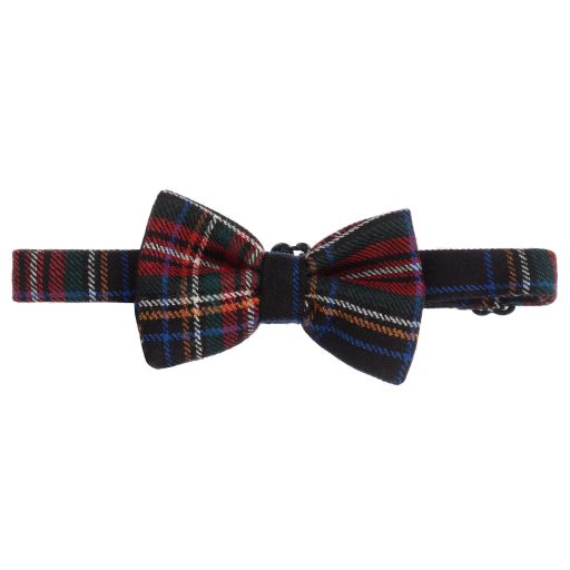 Dolce & Gabbana-Teen Blue & Red Tartan Bow Tie (9cm) | Childrensalon Outlet