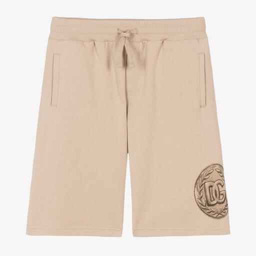 Dolce & Gabbana-Short beige en jersey de coton ado | Childrensalon Outlet