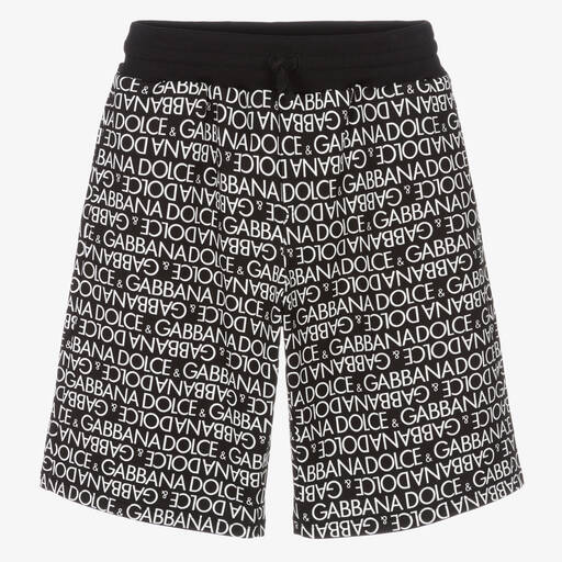 Dolce & Gabbana-Teen Boys Black Cotton Jersey Shorts | Childrensalon Outlet