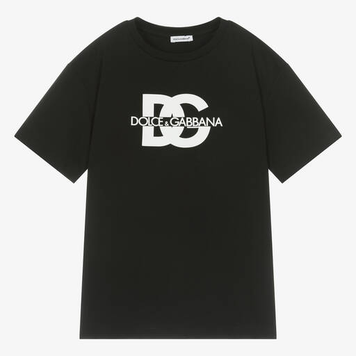 Dolce & Gabbana-Teen Boys Black Cotton T-Shirt | Childrensalon Outlet