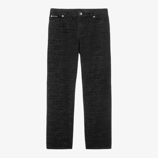 Dolce & Gabbana-Jean noir en denim ado garçon | Childrensalon Outlet