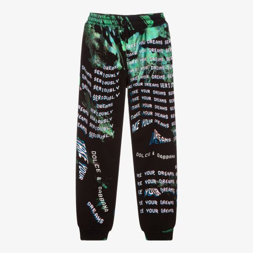 Dolce & Gabbana-Teen Boys Black Dreams Joggers | Childrensalon Outlet