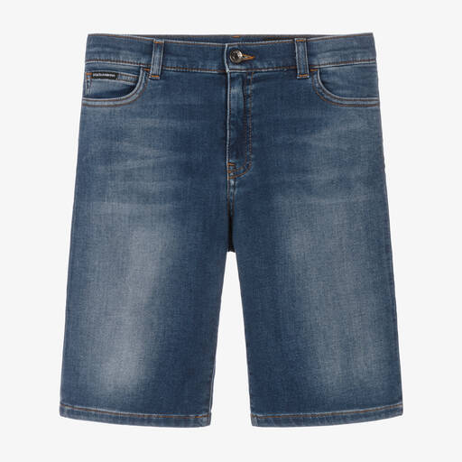 Dolce & Gabbana-Teen Boys Blue Cotton Denim Shorts | Childrensalon Outlet