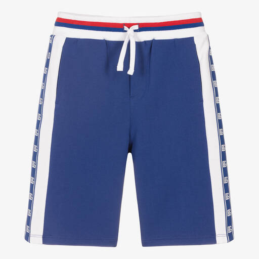 Dolce & Gabbana-Teen Boys Blue Jersey DG Shorts | Childrensalon Outlet
