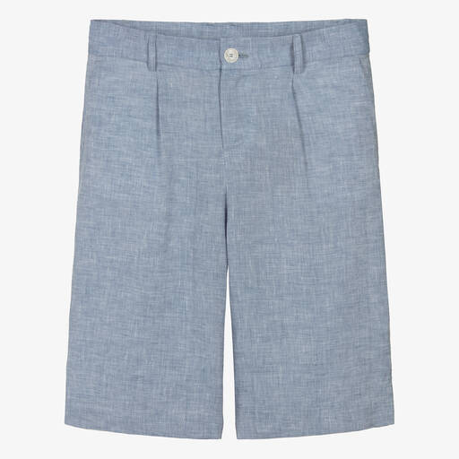 Dolce & Gabbana-Teen Boys Blue Linen Shorts | Childrensalon Outlet