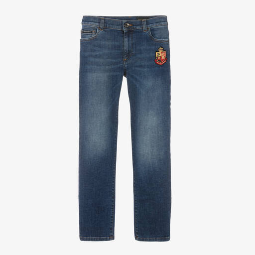 Dolce & Gabbana-Teen Boys Blue Slim Fit Denim Jeans | Childrensalon Outlet
