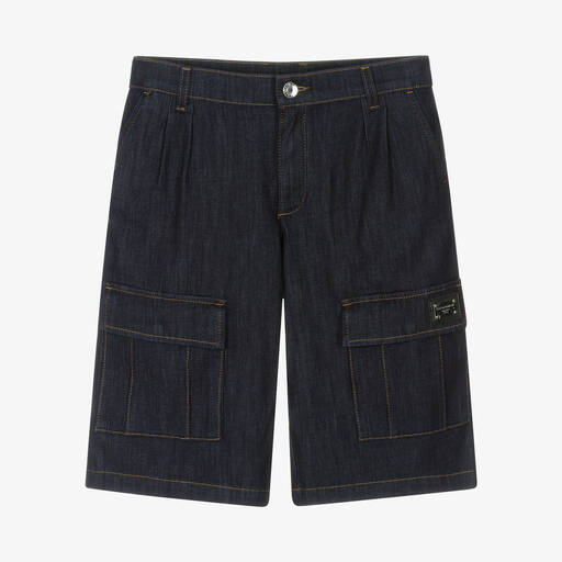 Dolce & Gabbana-Teen Boys Dark Blue Bermuda Shorts | Childrensalon Outlet