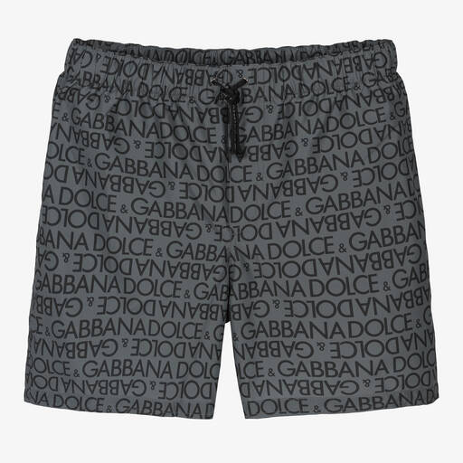 Dolce & Gabbana-Teen Boys Dark Grey Swim Shorts | Childrensalon Outlet