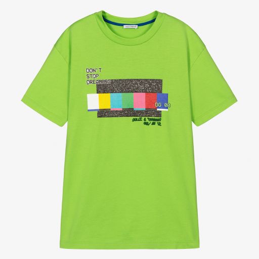 Dolce & Gabbana-Grünes Teen T-Shirt für Jungen | Childrensalon Outlet