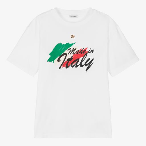 Dolce & Gabbana-Teen Boys Italy DG T-Shirt | Childrensalon Outlet