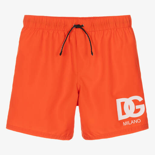 Dolce & Gabbana-Teen Boys Orange DG Swim Shorts | Childrensalon Outlet