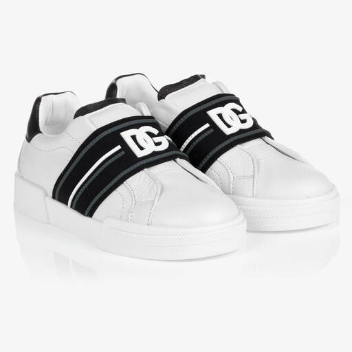 Dolce & Gabbana-Teen Boys White Trainers | Childrensalon Outlet