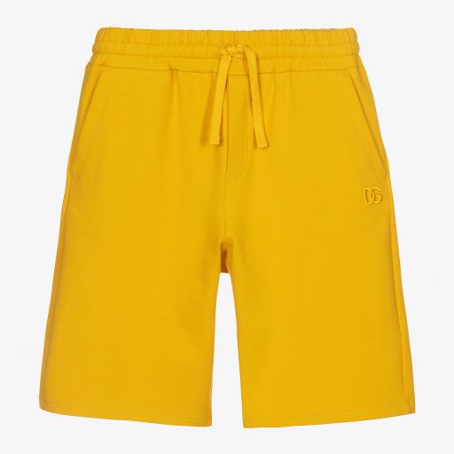 Dolce & Gabbana-Teen Boys Yellow Jersey Shorts | Childrensalon Outlet