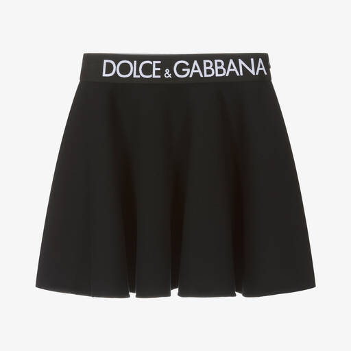 Dolce & Gabbana-Teen Girls Black Cotton Jersey Skirt | Childrensalon Outlet