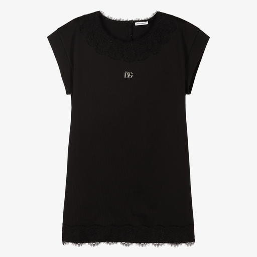 Dolce & Gabbana-Teen Girls Black Lace Dress  | Childrensalon Outlet