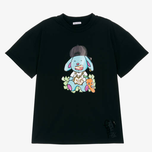 Dolce & Gabbana-Teen Girls Black Logo T-Shirt | Childrensalon Outlet