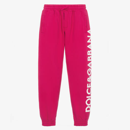 Dolce & Gabbana-Teen Girls Fuchsia Pink Cotton Joggers | Childrensalon Outlet