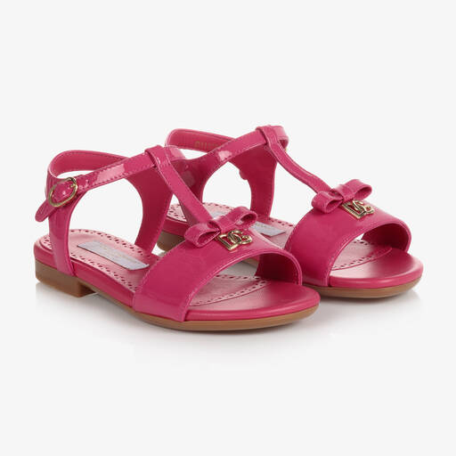 Dolce & Gabbana-Teen Girls Fuchsia Pink Patent Sandals | Childrensalon Outlet
