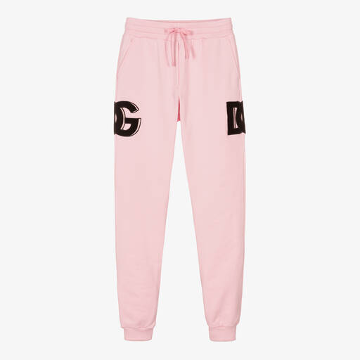 Dolce & Gabbana-Teen Girls Pink DG Logo Joggers | Childrensalon Outlet