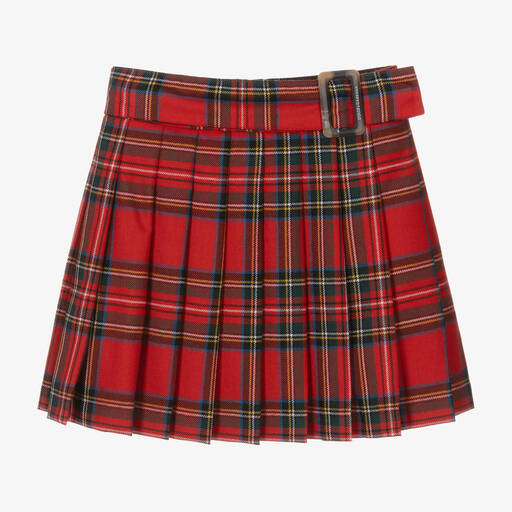Dolce & Gabbana-Teen Girls Red Wool Tartan Skirt | Childrensalon Outlet