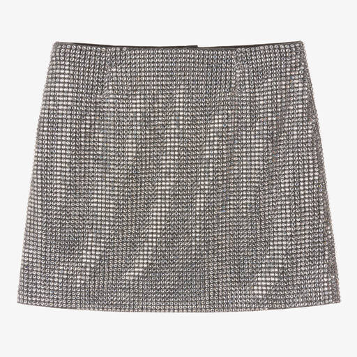 Dolce & Gabbana-Teen Girls Silver Crystal Rhinestone Skirt | Childrensalon Outlet