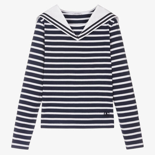 Dolce & Gabbana-Teen Girls Striped Sailor Top | Childrensalon Outlet