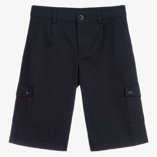 Dolce & Gabbana-Teen Navy Blue Cargo Shorts | Childrensalon Outlet