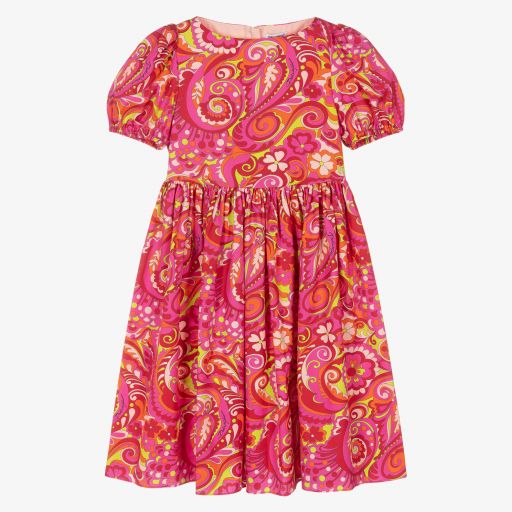 Dolce & Gabbana-Teen Pink Floral Paisley Dress | Childrensalon Outlet