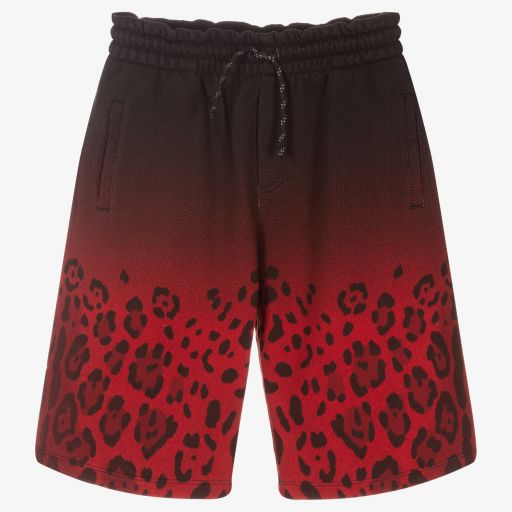 Dolce & Gabbana-Красные шорты из джерси с леопардовым принтом для подростков | Childrensalon Outlet