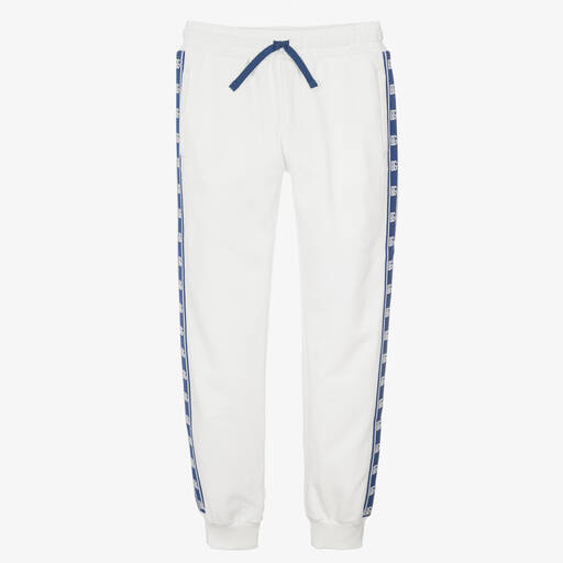 Dolce & Gabbana-Weiße Teen Jogginghose mit Streifen | Childrensalon Outlet