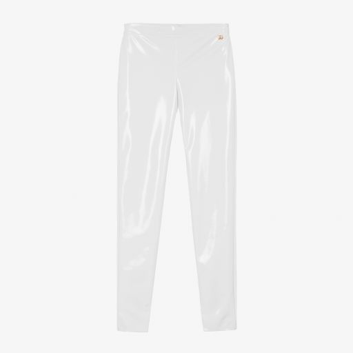 White vinyl leggings top