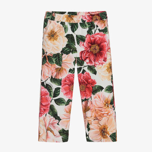 Dolce & Gabbana-Viscose Camellia Trousers | Childrensalon Outlet