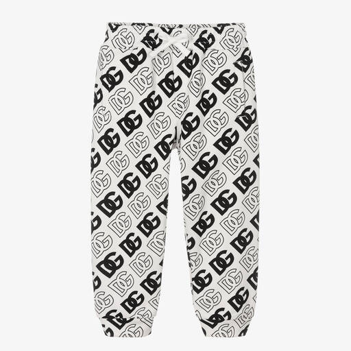 Dolce & Gabbana-White DG Logo Joggers | Childrensalon Outlet