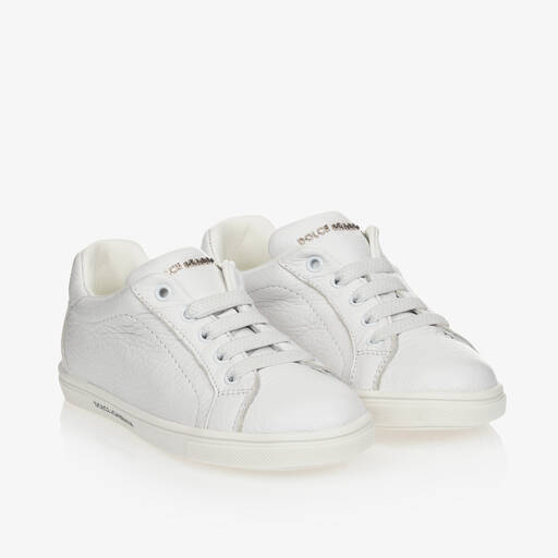 Dolce & Gabbana-White Leather Trainers | Childrensalon Outlet