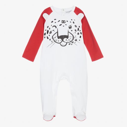 Dolce & Gabbana-بيبي غرو قطن جيرسي لون أبيض وأحمر للأطفال | Childrensalon Outlet