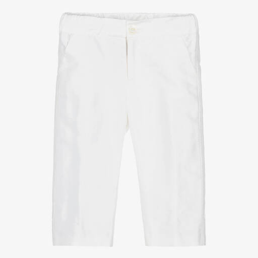 Dolce & Gabbana-White Silk Baby Trousers | Childrensalon Outlet