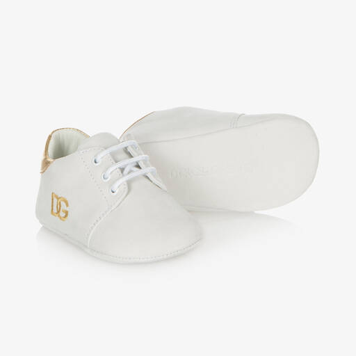Dolce & Gabbana-Chaussures blanches en daim Bébé | Childrensalon Outlet