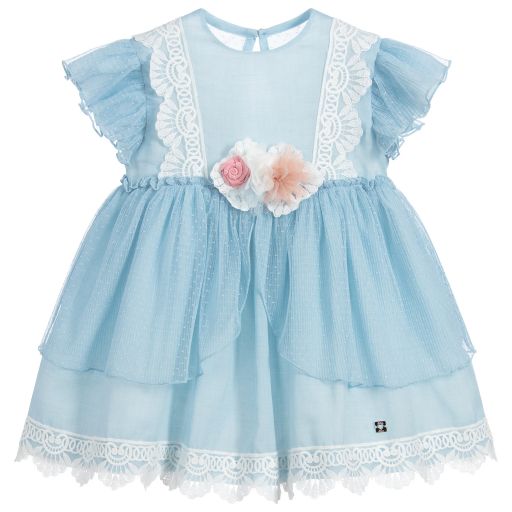 Dolce Petit-Girls Blue Lace Dress | Childrensalon Outlet