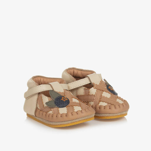 Donsje-Baby Girls Beige Leather Pre-Walker Shoes | Childrensalon Outlet