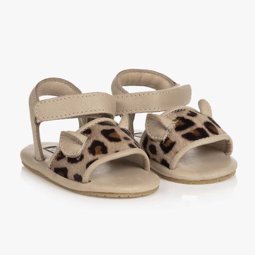 Donsje-Beige Ledersandalen für Babys (M) | Childrensalon Outlet