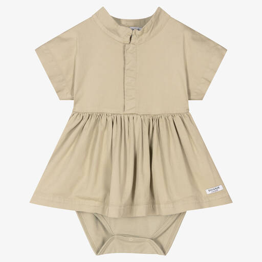 Donsje-Baby Girls Green Organic Cotton Dress | Childrensalon Outlet