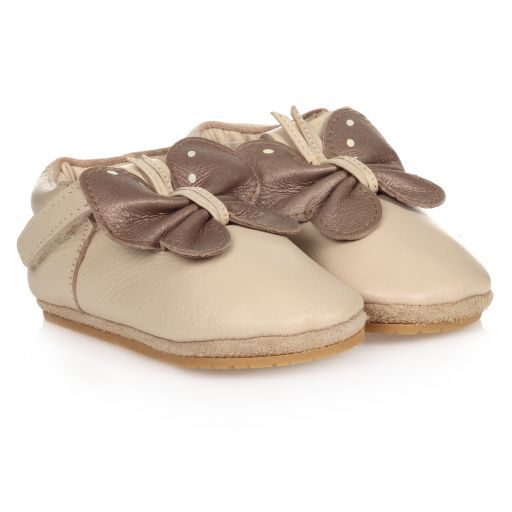 Donsje-Beige Leather Baby Shoes | Childrensalon Outlet