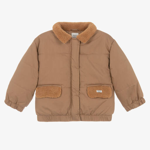 Donsje-Boys Brown Cotton Puffer Jacket | Childrensalon Outlet
